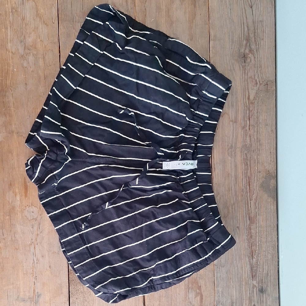 RVCA Black and White Striped Shorts